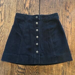 Madewell Dark Blue Button-Up Mini Skirt